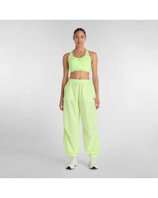 New Balance Green Nb Essential Run Bra
