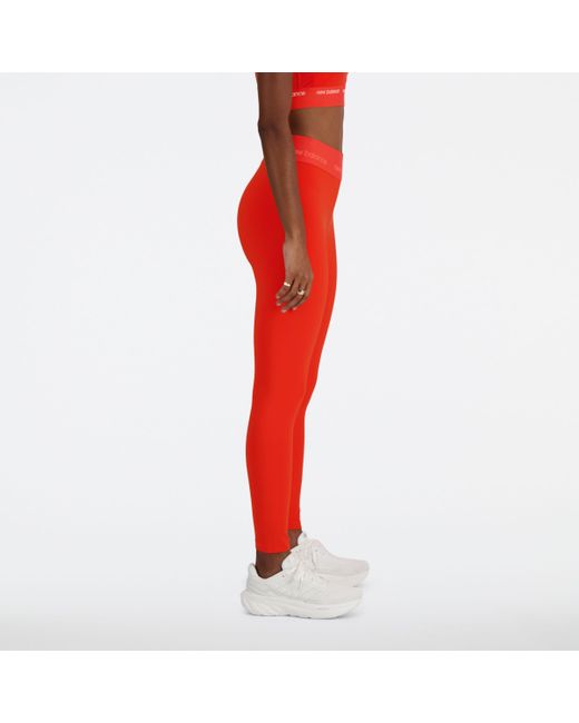 New Balance Red Nb sleek high rise sport legging 25" in rot