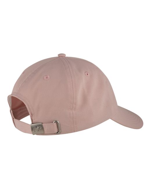 New Balance Multicolor 6 Panel Linear Logo Hat In Pink Polyester