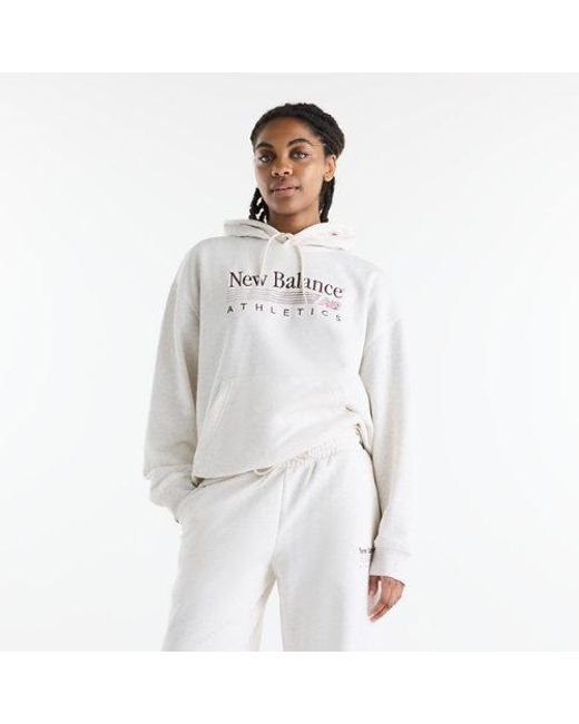 New Balance White Trackside French Terry Pant
