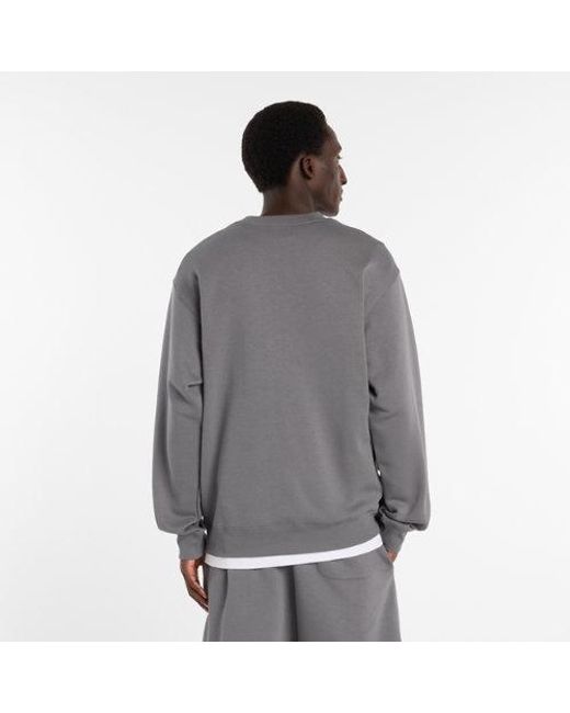 New Balance Gray Reimagined Fleece Crew for men