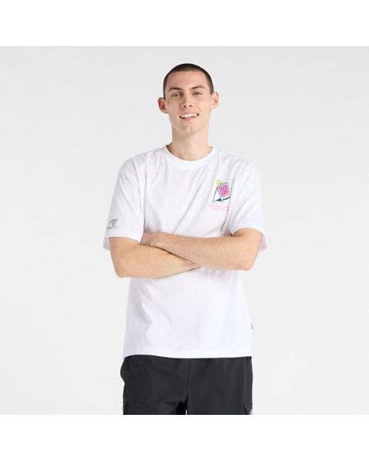 New Balance White London Edition Graphic T-Shirt 1 for men