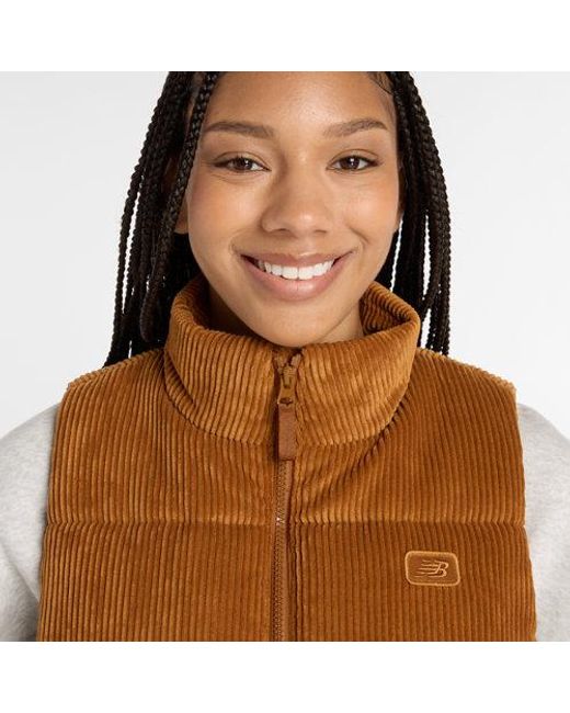 New Balance Brown Wide Wale Corduroy Vest