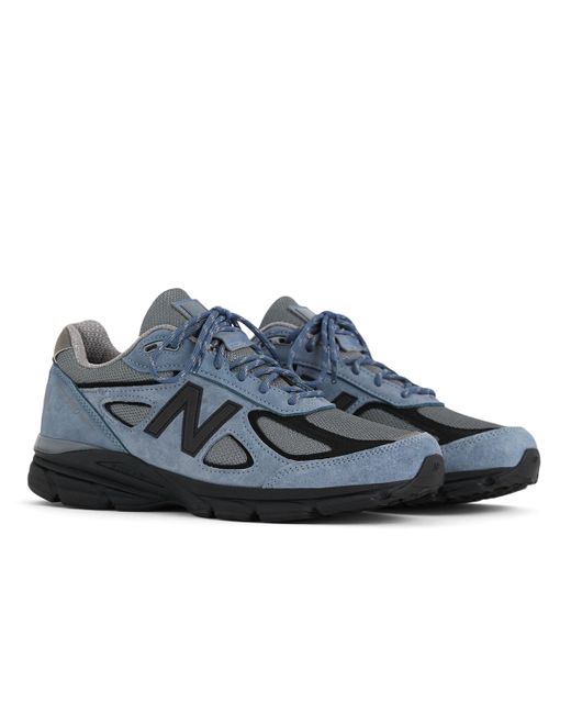 New Balance Blue Made In Usa 990v4 In Grey/black Leather