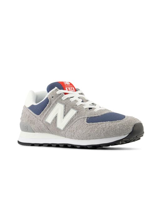 New Balance Blue 574 In Grey/white Suede/mesh for men