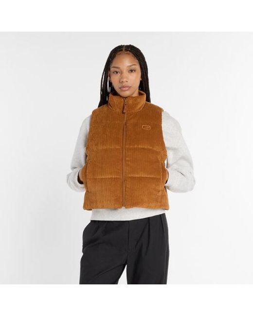 New Balance Brown Wide Wale Corduroy Vest