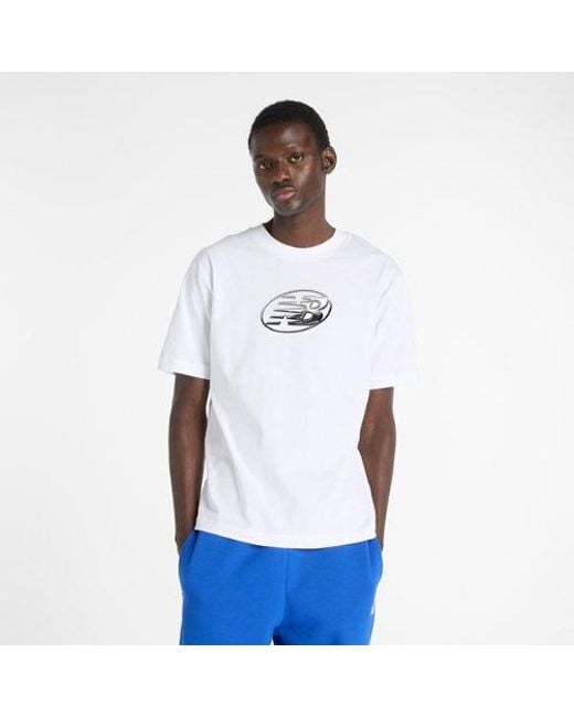 Hombre Chrome Nb T-Shirt En, Algodón, Talla New Balance de hombre de color White
