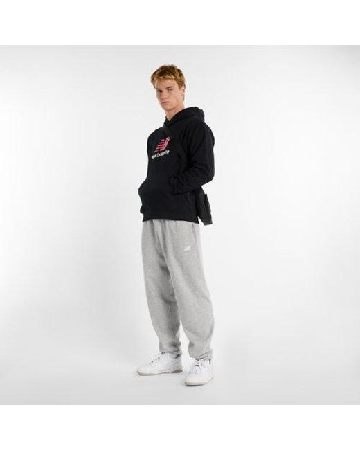 New Balance Black Sweatshirt Athletics French Terry Logo Hoodie for men