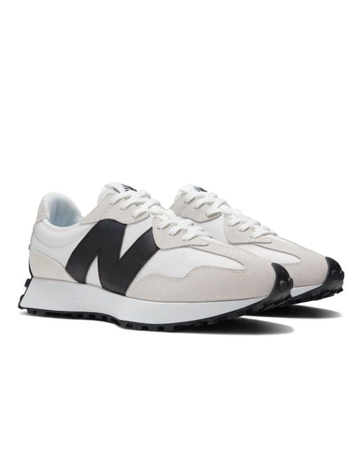 New Balance 327 In White/black Suede/mesh