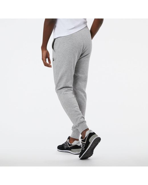 New Balance Gray Nb Classic Core Fleece Pant In Grey Cotton for men