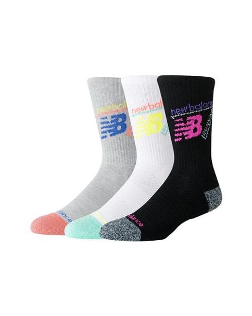 New Balance Blue Active Graphic Crew Socks 3 Pack