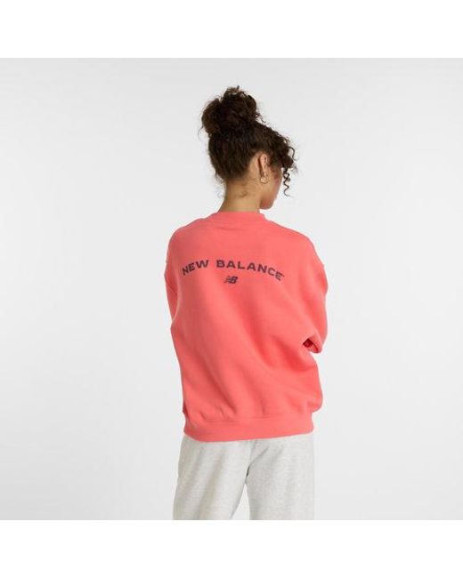 New Balance Red Reimagined Fleece Crew