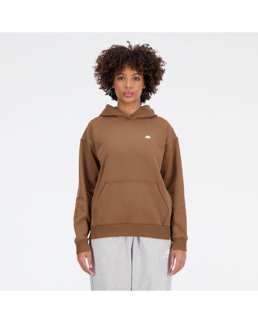 New Balance Sport Essentials Premium Fleece Hoodie in het Brown