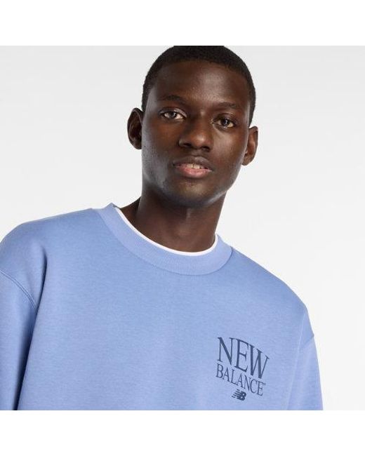New Balance Blue Reimagined Fleece Crew for men