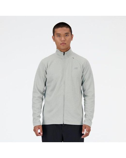 New Balance Gray Tech Knit Full Zip In Grey Poly Knit for men