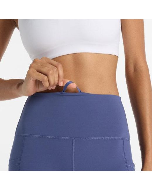 New Balance Blue Nb Sleek Pocket High Rise Legging 27"