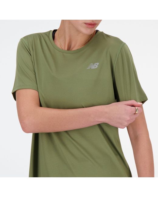 New Balance Sport Essentials T-shirt In Green Poly Knit