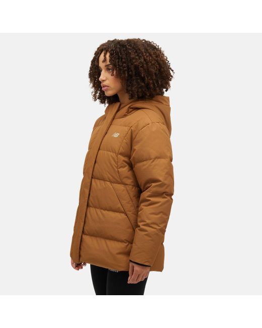 Nbx soft alpine icon down jacket in marrone di New Balance in Brown