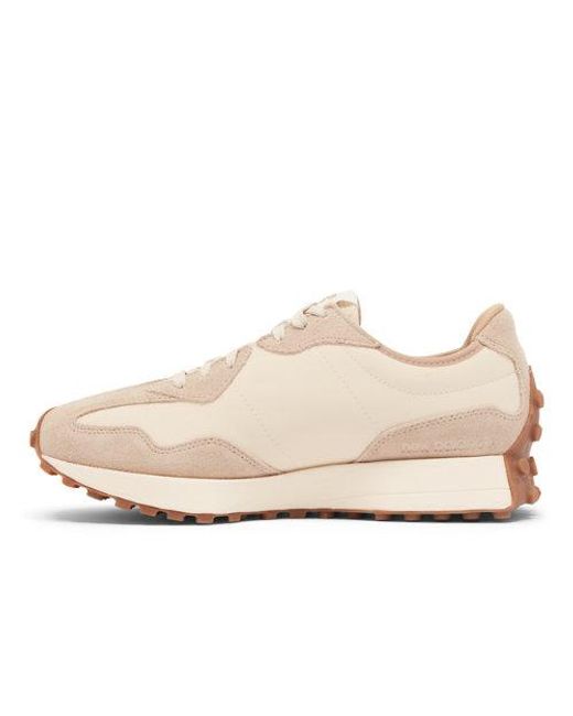 New Balance Pink 327 In Brown/white/beige Suede/mesh for men