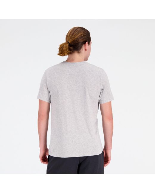 New Balance White Sport Core Graphic Cotton Jersey Short Sleeve T-shirt In Grey for men