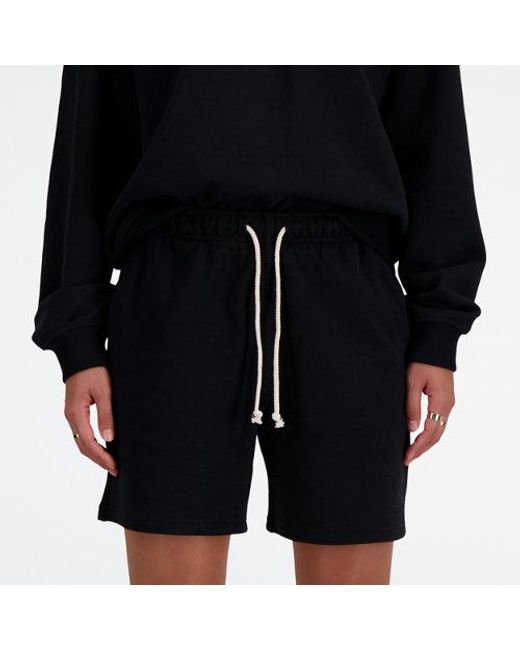 New Balance Black Athletics French Terry Shorts Shorts Lg, Cotton/Terry
