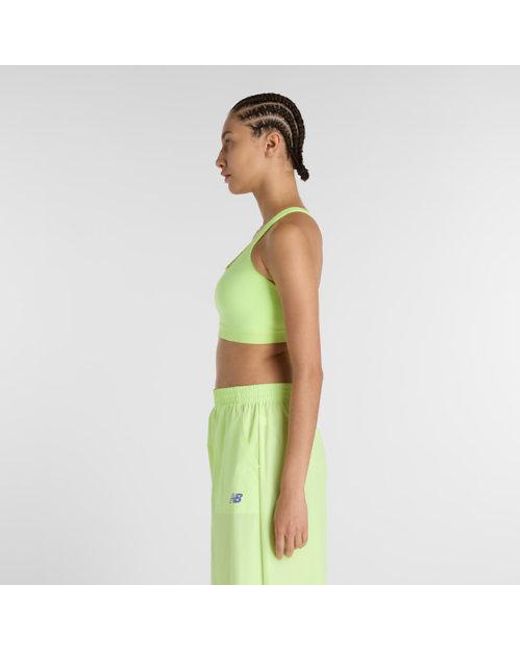 New Balance Green Nb Essential Run Bra