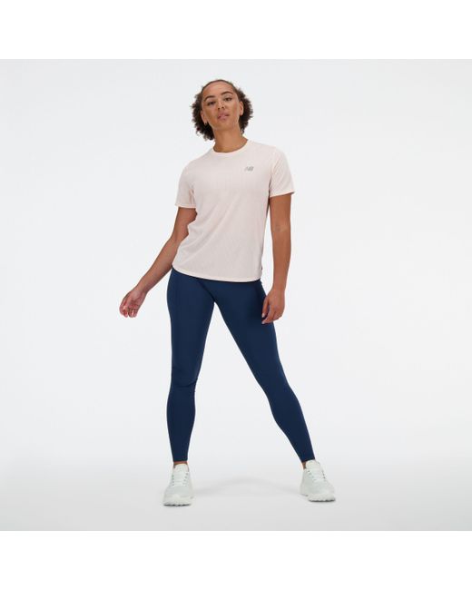 New Balance Nb Sleek Pocket High Rise legging 27" in het Blue
