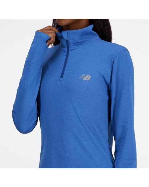 New Balance Blue Sport Essentials Space Dye Quarter Zip