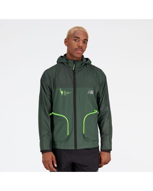 New Balance Green Nyc Marathon Pmv Shutter Speed Jacket for men