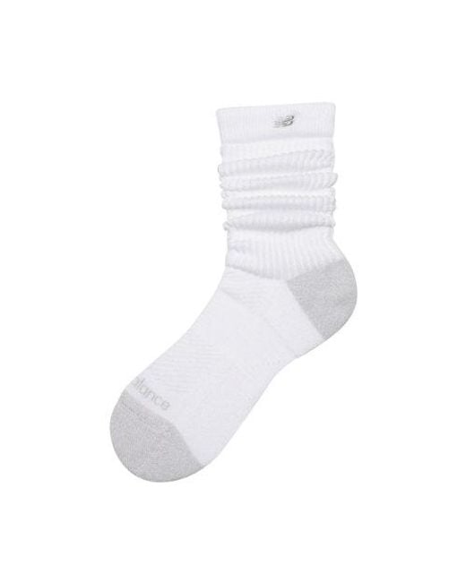 New Balance White Active Premium Heavyweight Slouch Crew 1 Pair