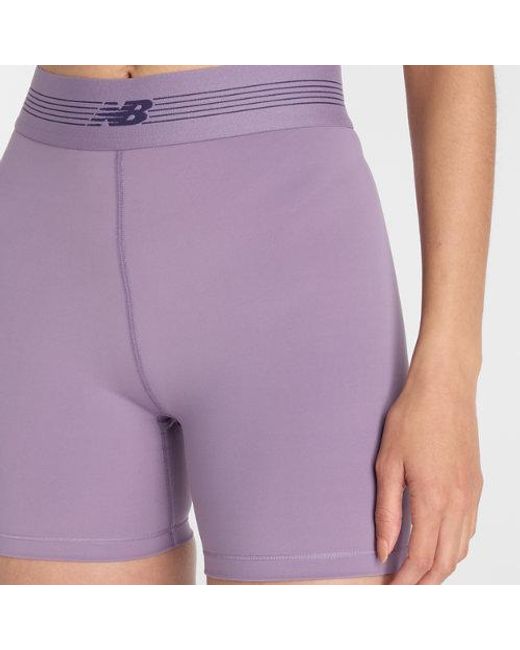 New Balance Purple Ac Fitted Short 5"