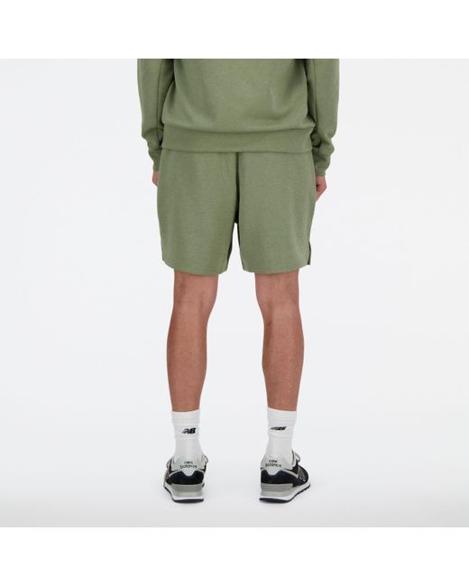 New Balance Tech Knit Short 7" In Green Poly Knit for men