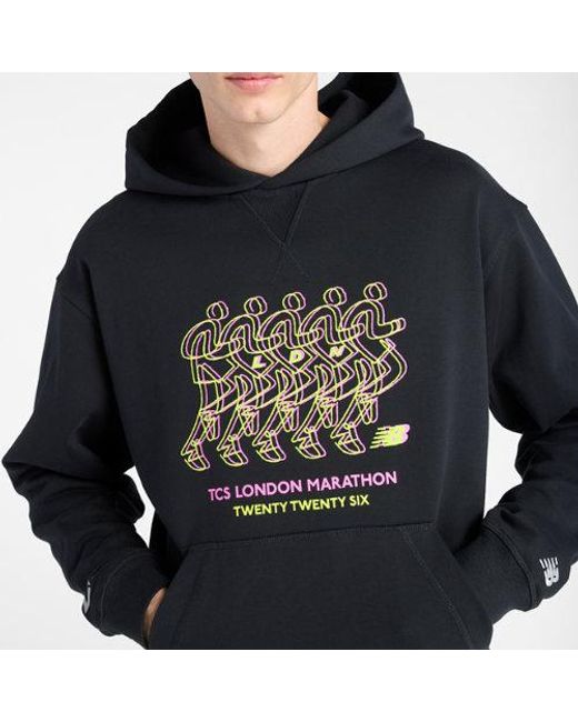New Balance Black London Edition Athletics Graphic French Terry Crew 2 for men