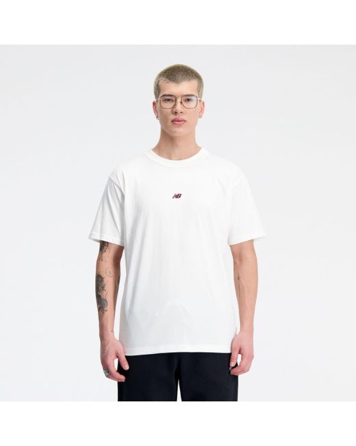 New Balance Athletics remastered graphic cotton jersey short sleeve t-shirt in weiß in White für Herren