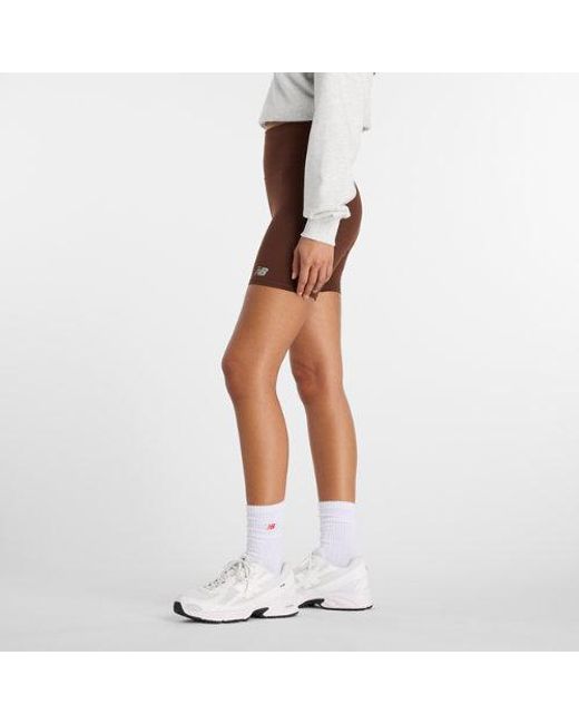 New Balance Brown Nb Harmony High Rise Short 6"