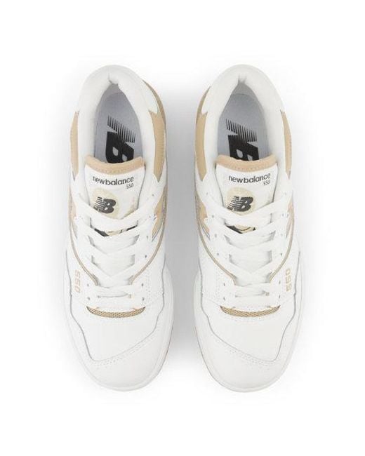 New Balance 550 In White/beige Leather