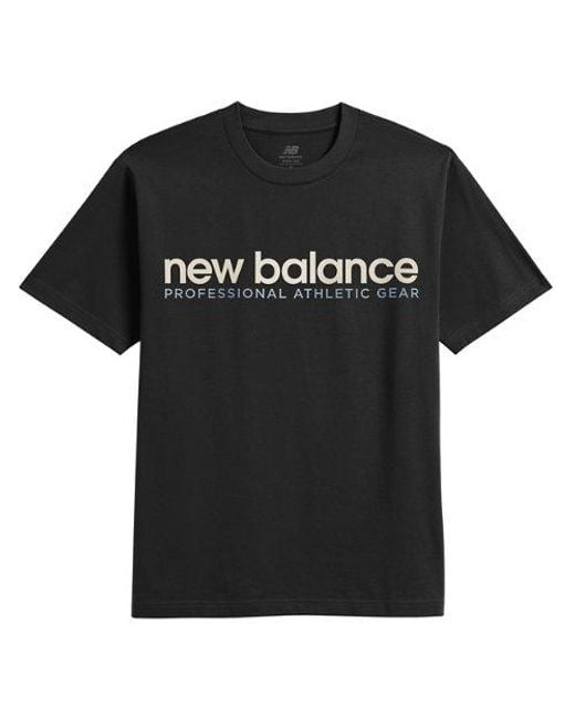 New Balance Professional Ad T-shirt In Black Cotton Fleece for men