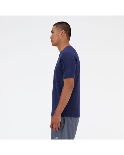 Knit t-shirt in blu di New Balance in Blue da Uomo