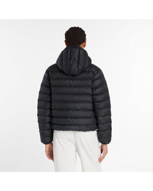 New Balance Black Sport Essentials Hooded Puffer Jacket