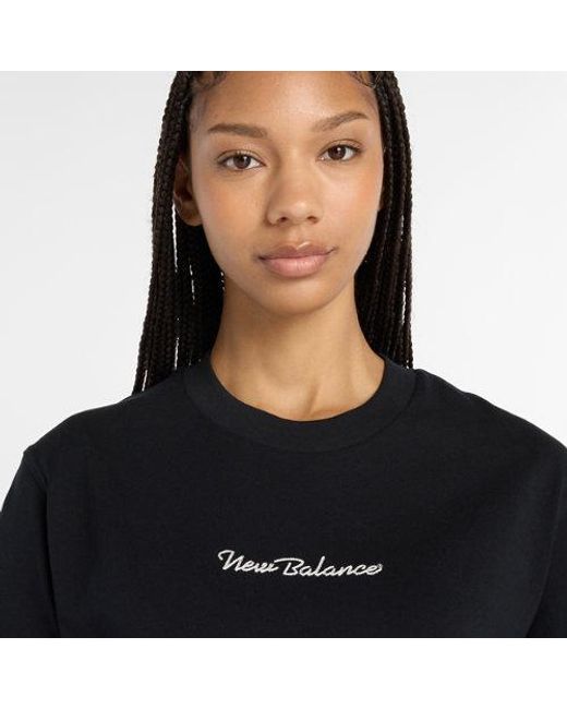 New Balance Black Athletics Script T-Shirt