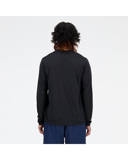 New Balance Black Athletics Long Sleeve Clothing, Polyester for men
