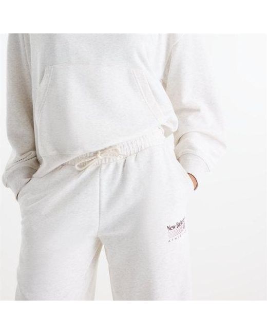 New Balance White Trackside French Terry Pant