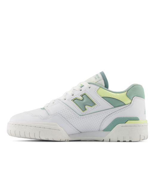 New Balance 550 In White/green/yellow Leather
