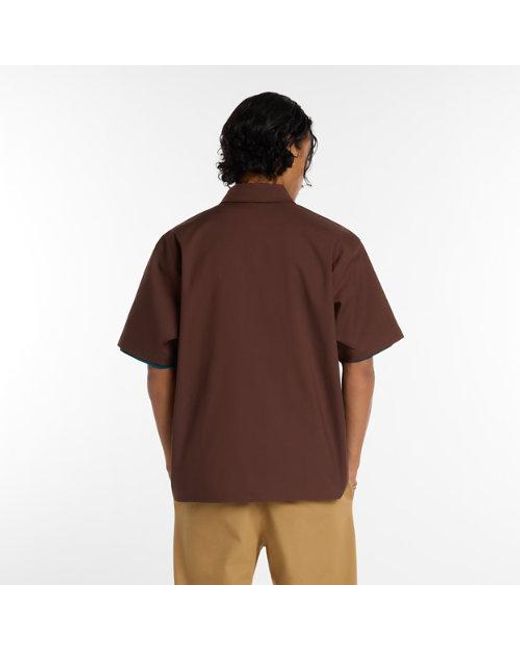 New Balance Brown Numeric Button Up Shirt for men