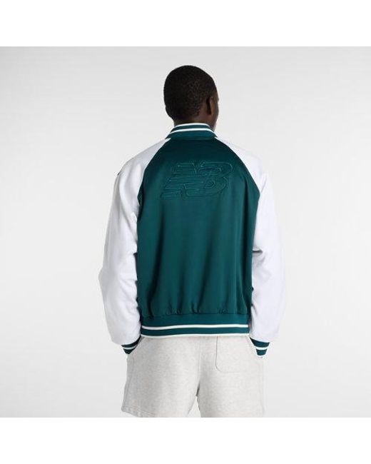 New Balance Green Athletics Varsity Jacket for men