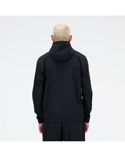 New Balance Black Woven Full Zip Jacket for men