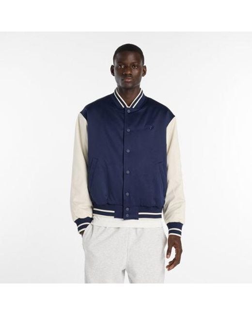 New Balance Blue Athletics Varsity Jacket for men
