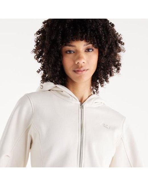 New Balance White Athletics Crafted Fleece Full Zip