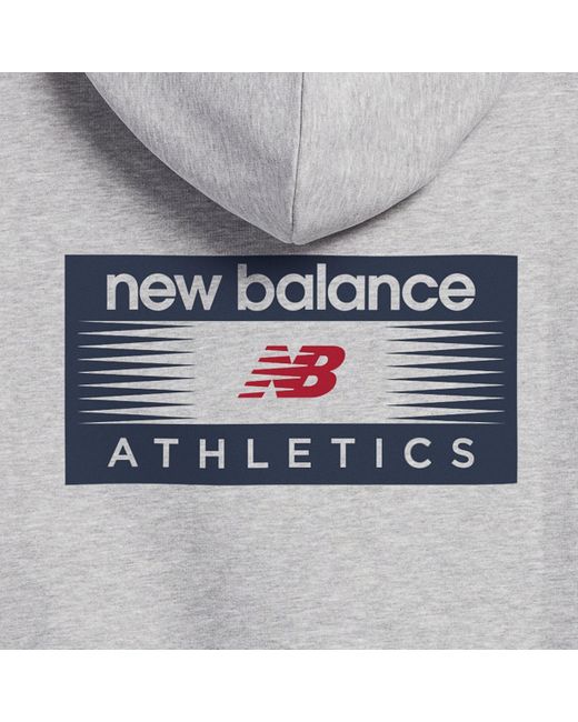 New Balance Gray Professional Athletic Hoodie In Grey Cotton Fleece for men