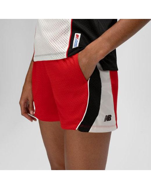New Balance Red Basketball Performance Mesh Short